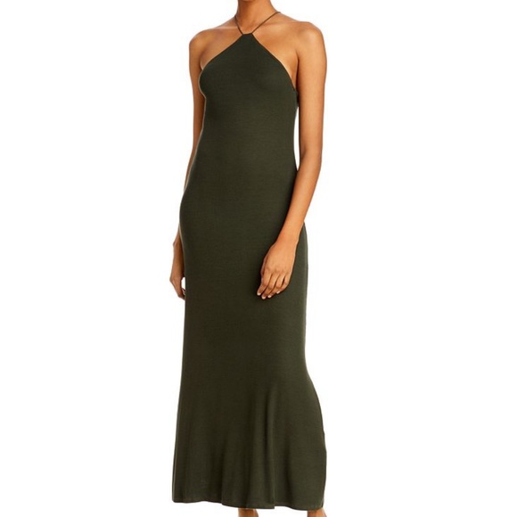 Enza Costa Faux Halter Ribbed Maxi Dress - Picture 1 of 7